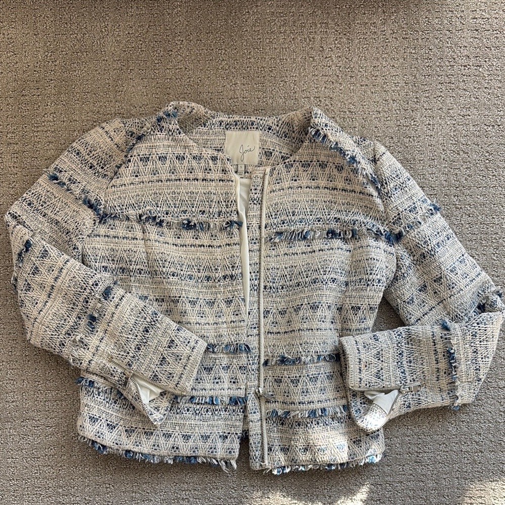 J.Crew Blue and White Tweed Jacket